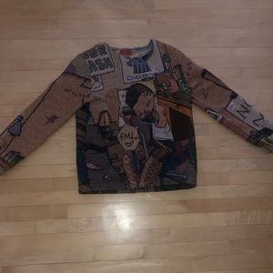 4x1111 collab with Zorgasm Woven Tapestry Sweater size Large! 1/1